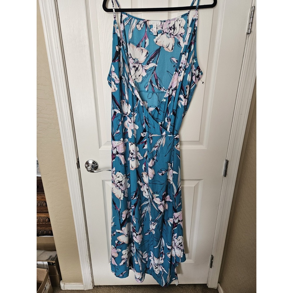 NWOT Leith Floral Wrap V-Neck Adj. Straps Sleeveless Maxi Dress, Plus 4X